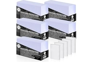 TIOPLIOR 1000 Card Sleeves Hard Sleeves for Cards, 3"x4" Baseball Card Protectors Hard Plastic, 35pt Card Holders for Baseball Cards, Football Cards (500 Hard Sleeves + 500 Clear Sleeves)