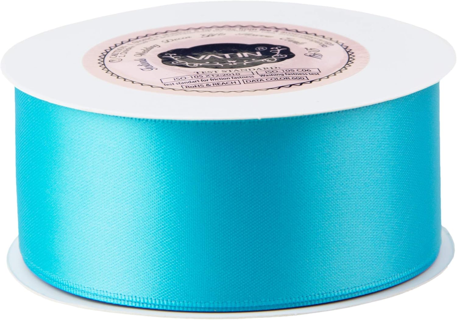 VATIN 38mm inches Wide Double Faced Polyester Copen Blue Satin Ribbon Continuous Ribbon- 23 Metre - Image 3