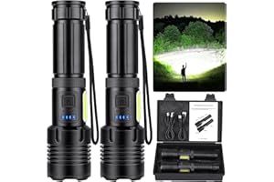 NJ FOREVER Rechargeable Flashlights High Lumens, 2 Packs 990,000 Lumens Super Bright Flash Light with 7 Light Modes & IPX7 Waterproof, Powerful Handheld LED Flashlight for Home Camping Hiking