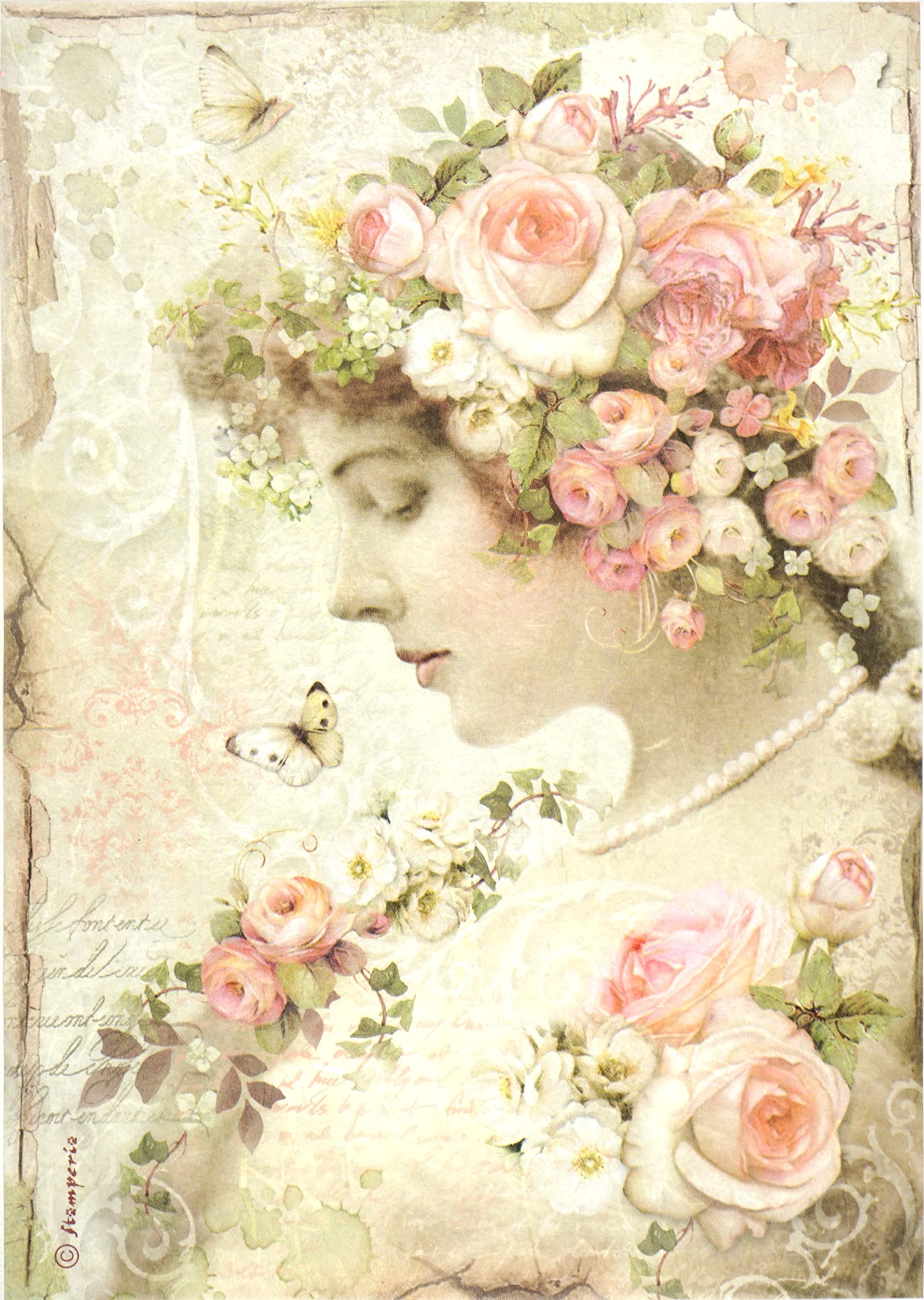 Stamperia Cloris Rice Paper, 21 x 29.7 cm, Multi-Colour