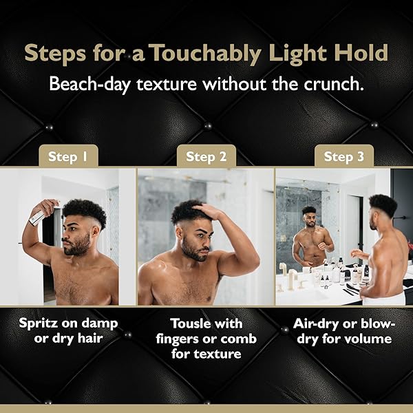 DANDYMEN SEA SALT SPRAY – LIGHTWEIGHT TEXTURE, VOLUME, AND FLEXIBLE HOLD WITH EPSOM SALT & PRO-VITAMIN B5 (8.45 OZ, SAFFRON EMBER)
