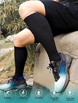 SONORAN 20-30 mmHg Compression Socks Unisex L/XL Black Blue Gray view 6