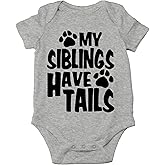 AW Fashions My Siblings Have Tails Baby Bodysuit Funny Cute Newborn Outfit Girl Boy Unisex Romper Clothes