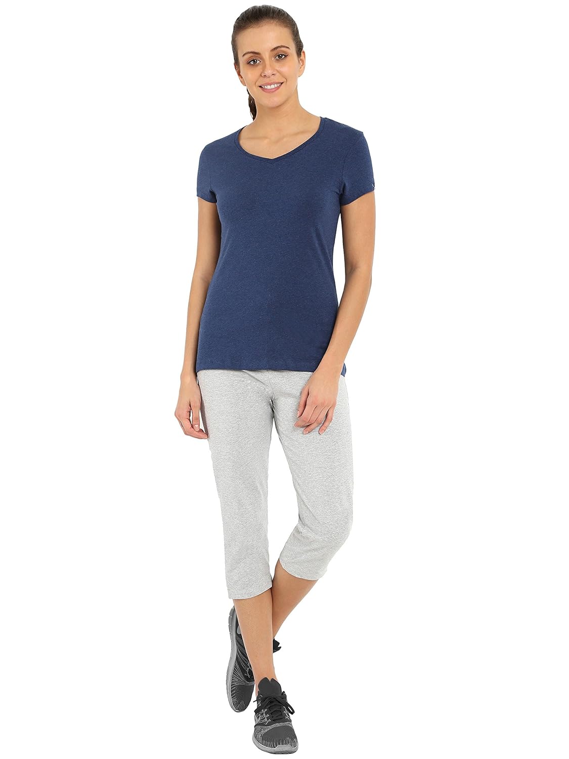 jockey women's cotton v-neck tee