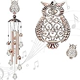 Nowpis Owl Wind Chimes for Outside, Decorative Wind Chimes Owl Gifts for Women/Men, Memorial/Birthday Gifts, Garden Decor for Outside, Patio or Yard, Durable Chimes for Outdoors