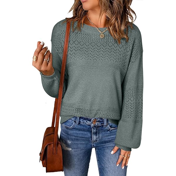 Zeagoo Womens Sweaters Casual Long Sleeve V Neck Lightweight