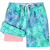 Ghteas Boys Swim Trunks Quick Dry Compression Liner Swimsuit Shorts Kids Bathing Suit with Pocket UPF 50+ Swimwear 5-10 Years
