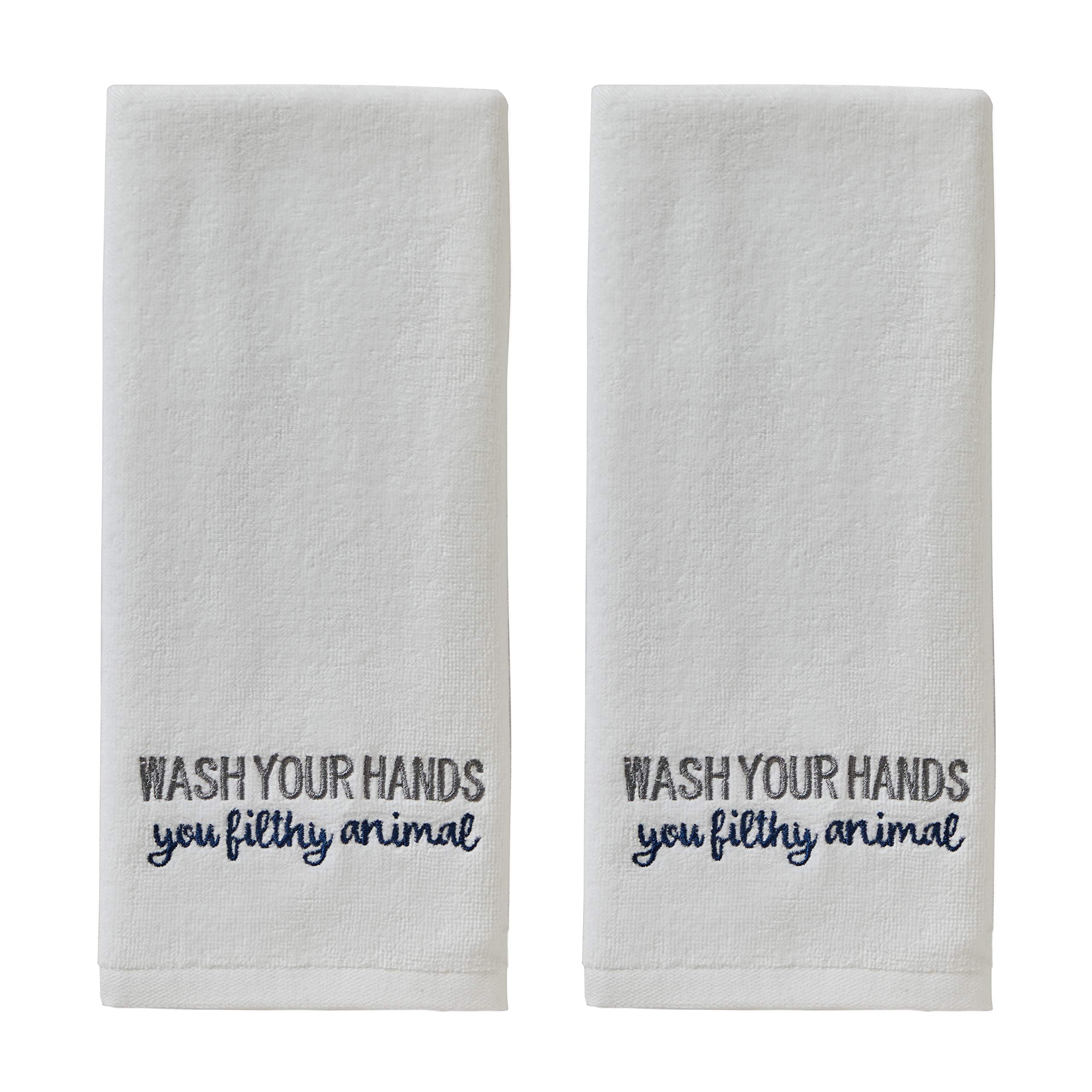 SKL Home Towel (2-Pack), Cotton, Wash Your Hands,16 x 25