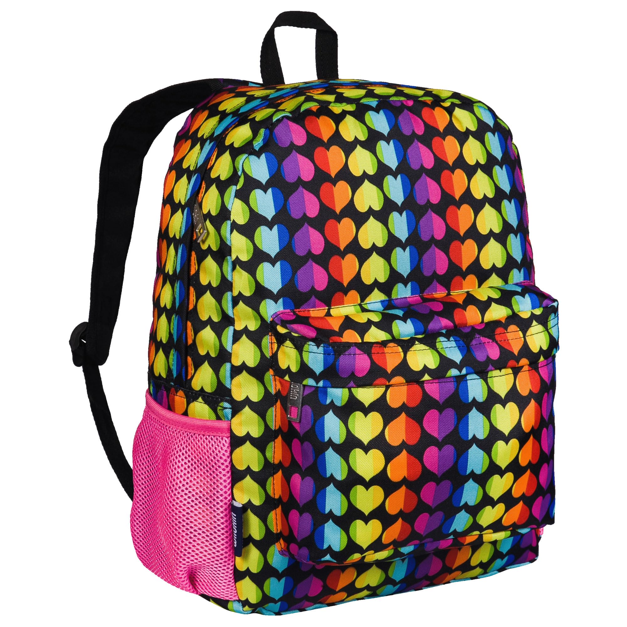 Wildkin 16 Inch Kids Backpack for Boys & Girls, 600-Denier Polyester Backpack for Kids, Features Padded Back & Adjustable Strap, Perfect Size for School & Travel Backpacks (Rainbow Hearts)