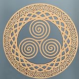 Walarky Celtic Symbol Wall Decor Set 4 Pieces 12 Inch Wood Triskelion Triquetra view 3