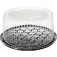A1 Bakery Supplies 10-11inch Cake Double Layer Clear Cake Container Dome and Base Carry & Display Storage Box (4 Pack)