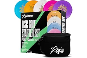 Prodigy Disc Golf Set | 5 Discs + Bag | Beginner Starter Set with 2 Drivers, 1 Fairway, 1 Midrange, 1 Putter | Free Mini Marker