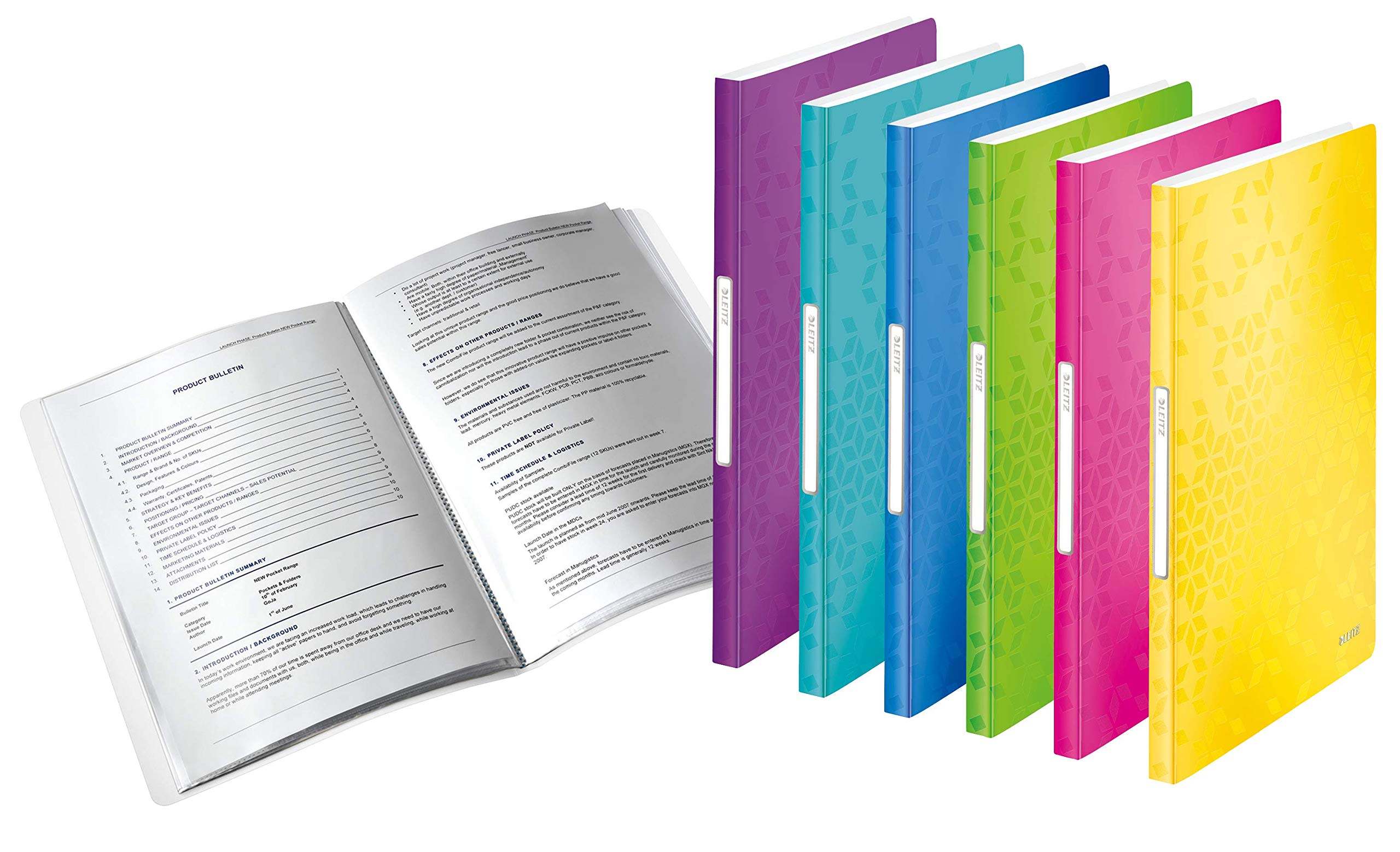 Leitz 938992 A4 Polypropylene Folder with 40 Pockets - Assorted Colours