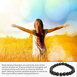 Black Obsidian Crystal Bead Bracelet – Healing