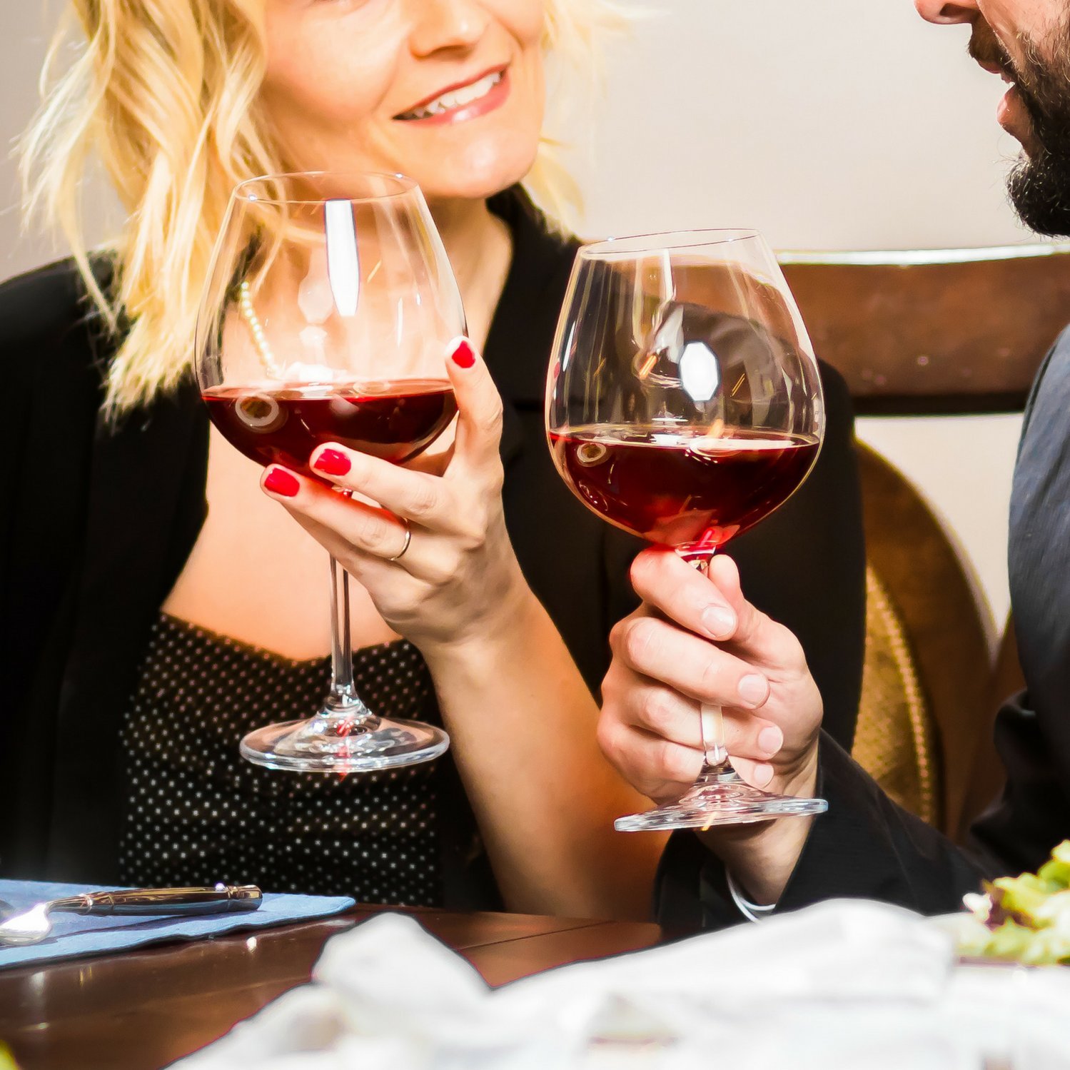 large crystal red wine glasses