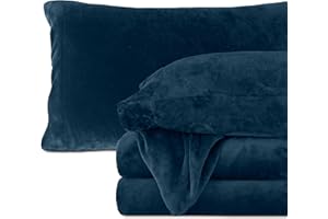 Elegant Comfort Luxuriously Soft 4-Piece Velvet Plush Flannel Sheet Set - Premium Quality - Cozy Warm, Anti-Static, Non Pilli