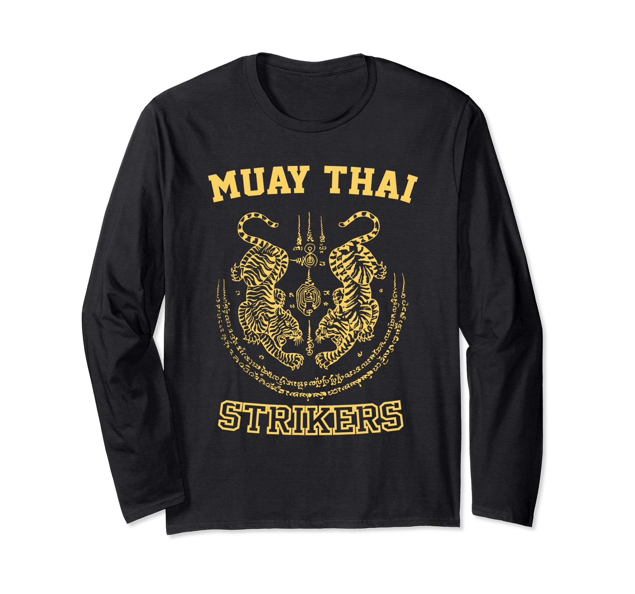Muay Thai Kickboxing Fighter Tiger Sak Yant Long Sleeve T-Shirt