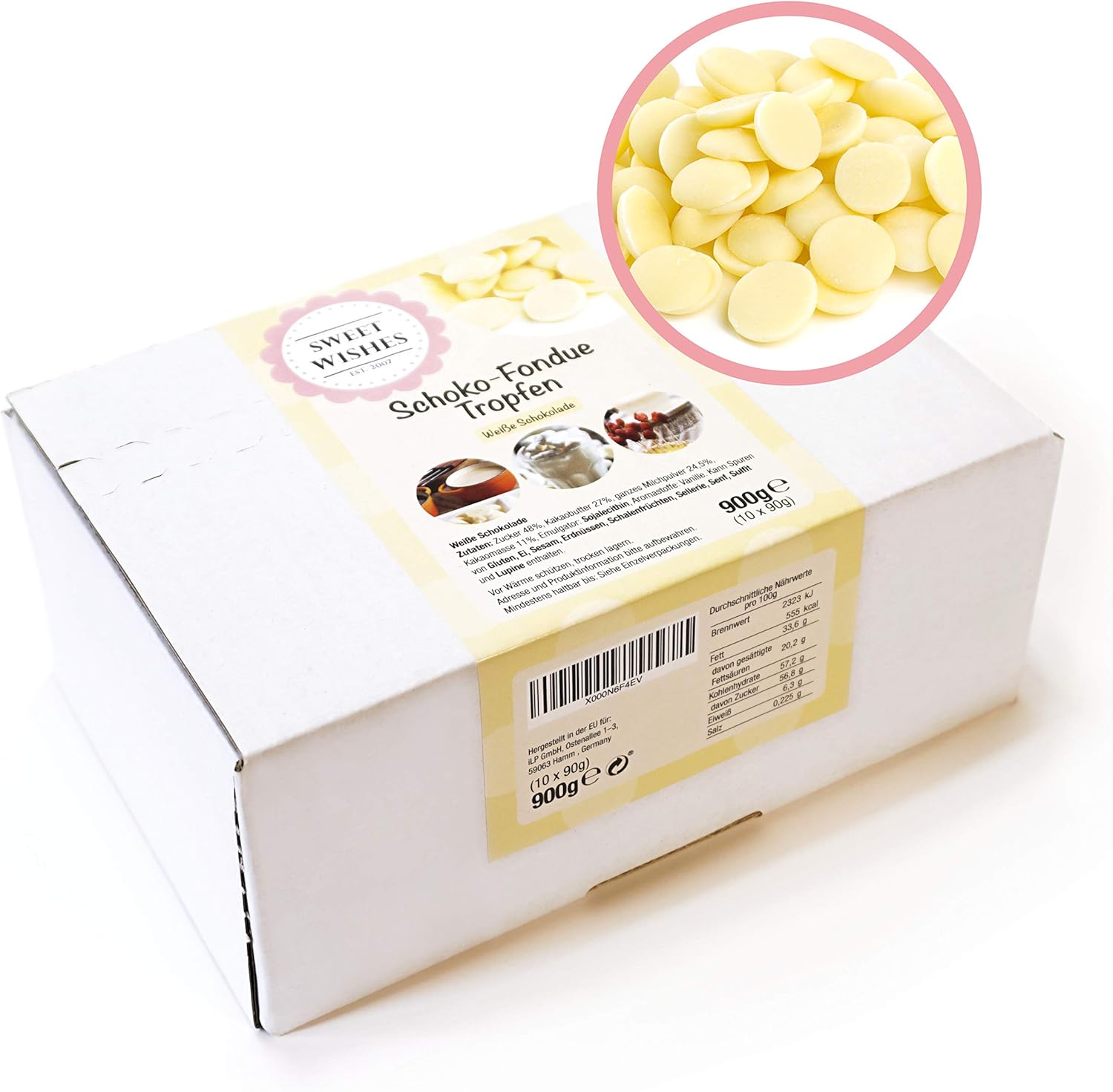 Sweet Wishes Gotas de chocolate blanco belga para fondue. 900 gr ...