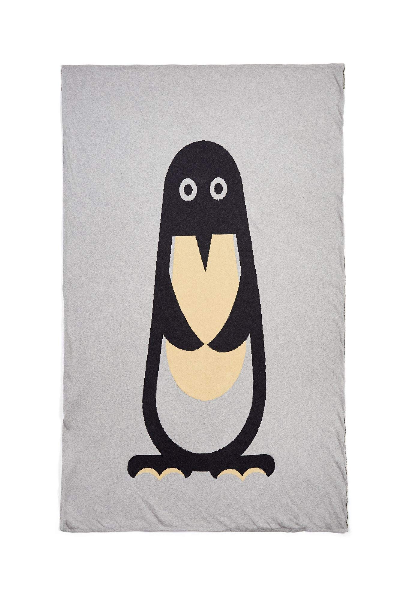 Bibu Blanket, Knit-60 Recycled and 40% Organic Cotton, Beige/Grey, 120 x 80 cm
