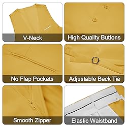 MAGE MALE Men's 3 Pieces Suit Elegant Solid One