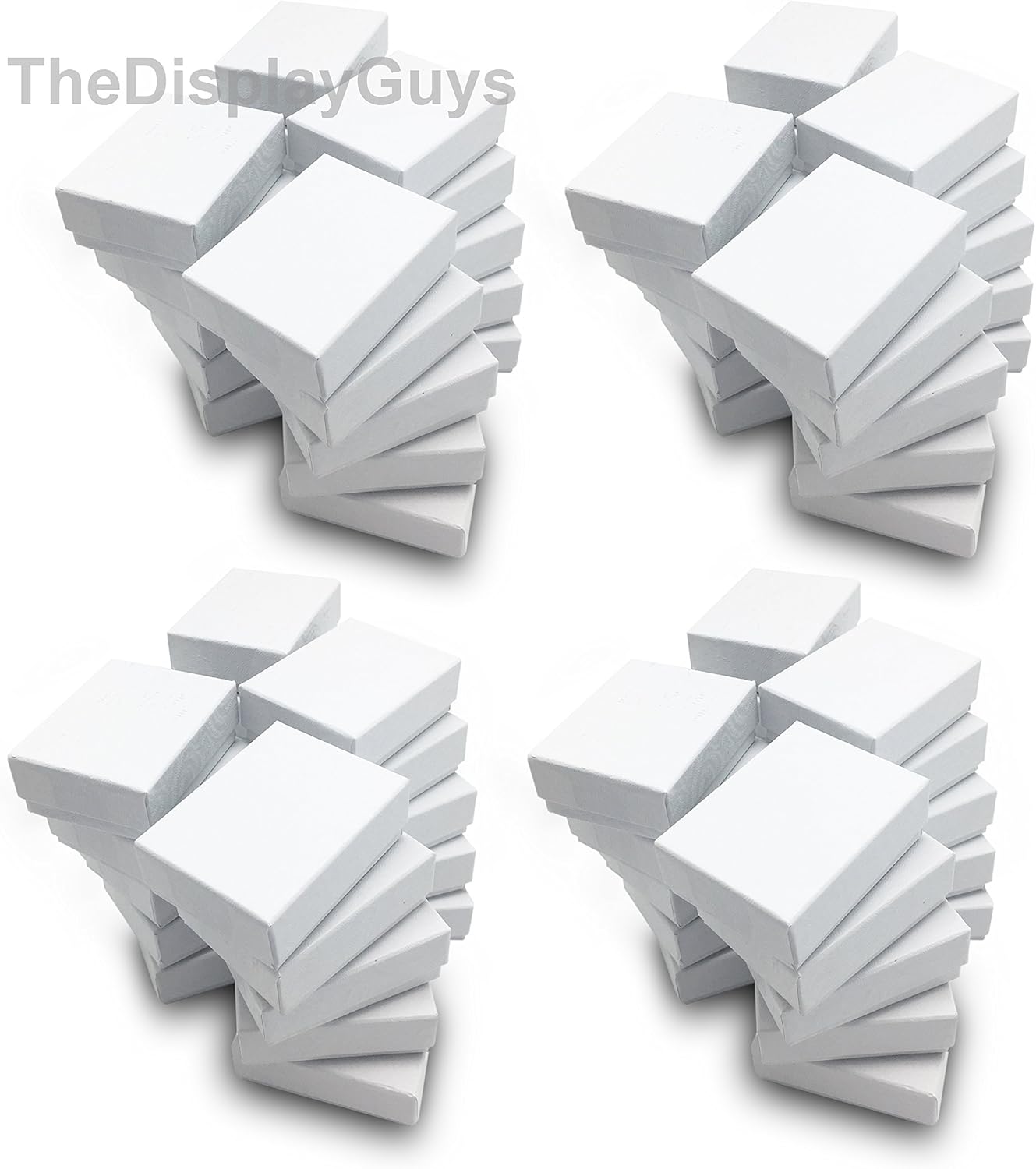 The Display Guys – Cardboard Jewelry Boxes With Cotton – 100 Pack – White Swirl – #11 (2 1/8" x 1 6/8" x 3/4"): Home Improvement