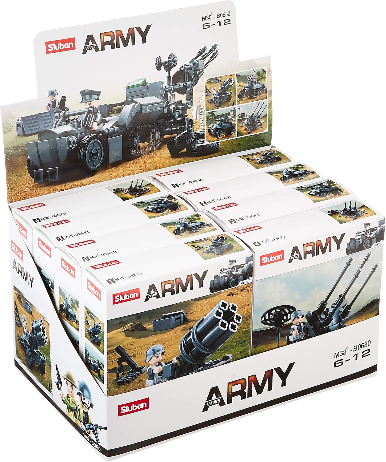 Sluban WWII- 4 into 1 - Display Box, Various