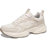 BAASPLOA Women's Fashion Sneakers Chunky Tennis Shoes for Gym Workout | Lightweight Comfortable Platform Athletic Sneakers, Retro Dad Walking Shoes, Non Slip Breathable Casual