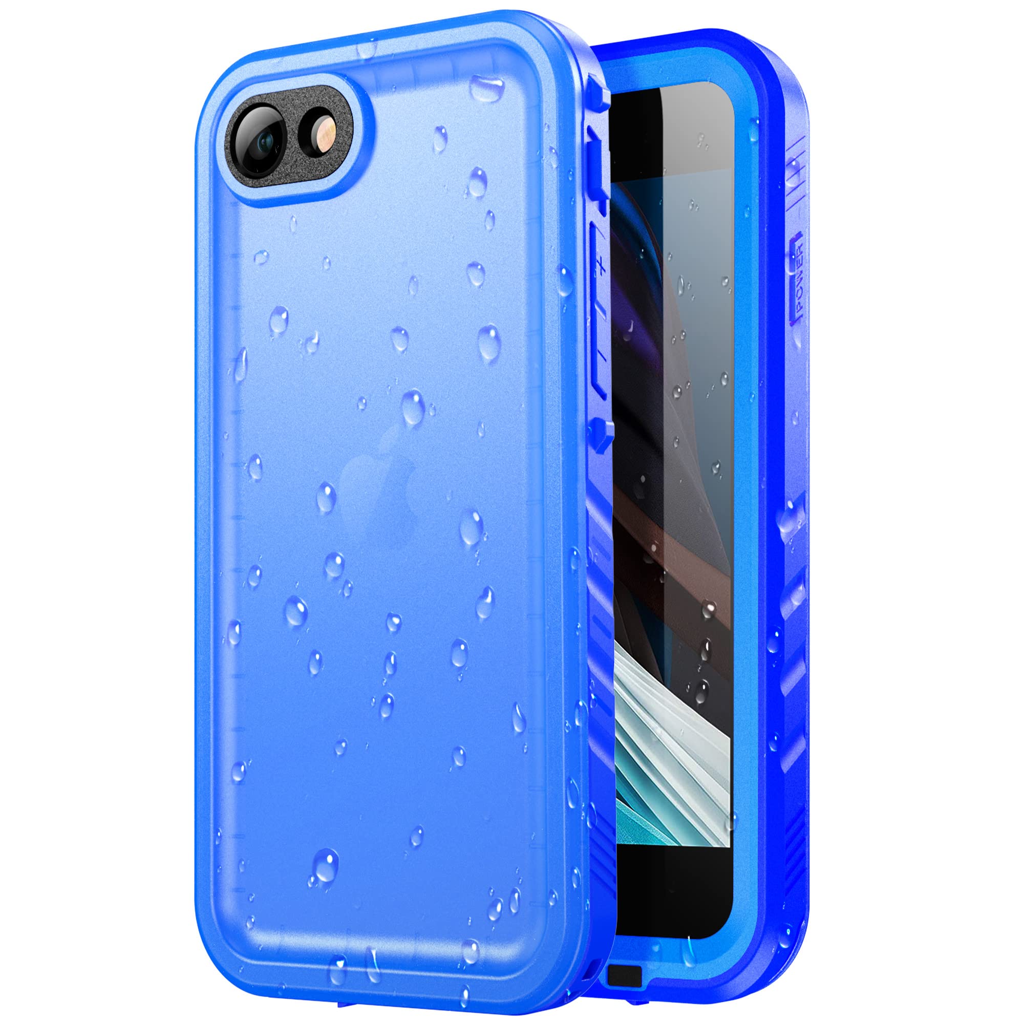 Photo 1 of SPORTLINK Waterproof Case for iPhone SE 3rd 2022/iPhone SE 2nd 2020/iPhone 7/8 - Full Body Shockproof Dustproof Phone Screen Protector Rugged Waterproof Case for iPhone SE3/SE2/7/8 (Blue)