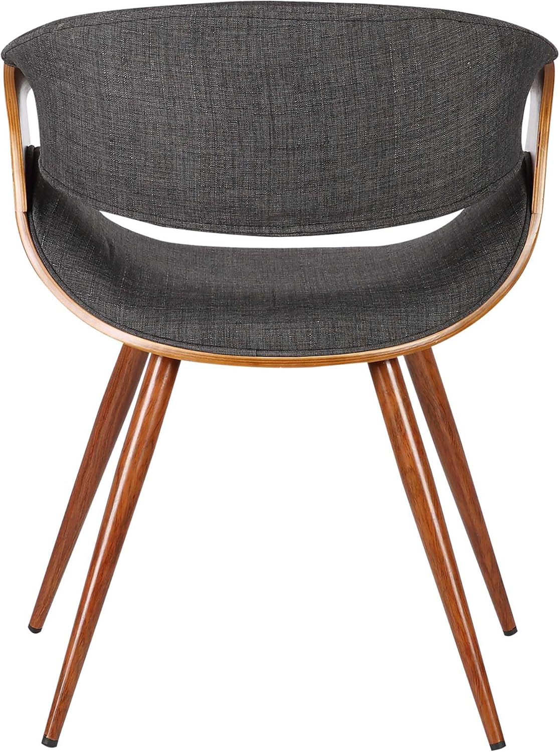 Armen Living Butterfly Dining Chair in Charcoal Fabric and Walnut Wood Finish - Chairs