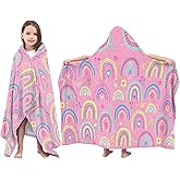 JOPJOLIW Rainbow Girls Hooded Bath Towel, Hooded Towel for Toddlers, Girls Beach Towel with Hood, 30"X50" Wearable Beach,Bathroom,Pool Swim Towels Absorbent