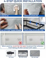 AceMining Shower Caddy 2 Pack Black Adhesive Wall Shelf Rust Resistant view 4