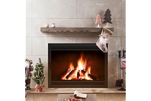 BoscoMondo 72 Inch Fireplace Mantel - Solid Rustic Wood - Wall Mounted Floating Farmhouse Shelf - with Invisible Heavy Duty Metal Bracket (72", Grey)