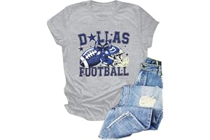 VILOVE Vintage Football Shirt for Women Game Day Tshirt Sunday Funday Shirt Casual Football Season Short Sleeve Tops