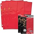 BCW Double-Sided 9-Pocket Pages Holder - 20 Red Pages | Trading Card Binder Sheets | Secure Side Loading | Ideal Card Storage and Display Solution