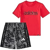 adidas baby-boys Poly Tee Aop 3s Short Set(infant)