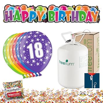 Freelium 18 Geburtstag Deko Bunte Luftballons Zahl 18 Go 250