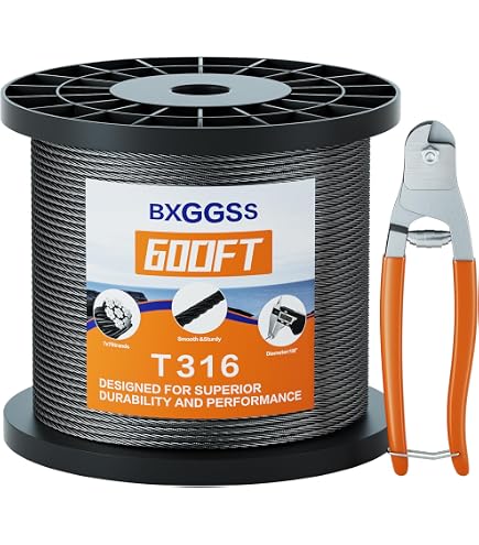 T316 Stainless Steel Cable Rail Wire Rope – 1x19 Or 7x19 – 250/500/1000 Ft Spools