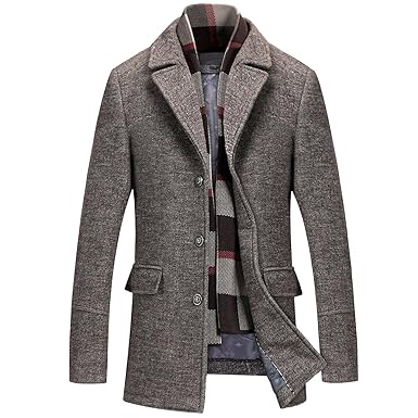 Mirecoo Herren warm Wollmantel Kurzmantel Winter Jacke Business
