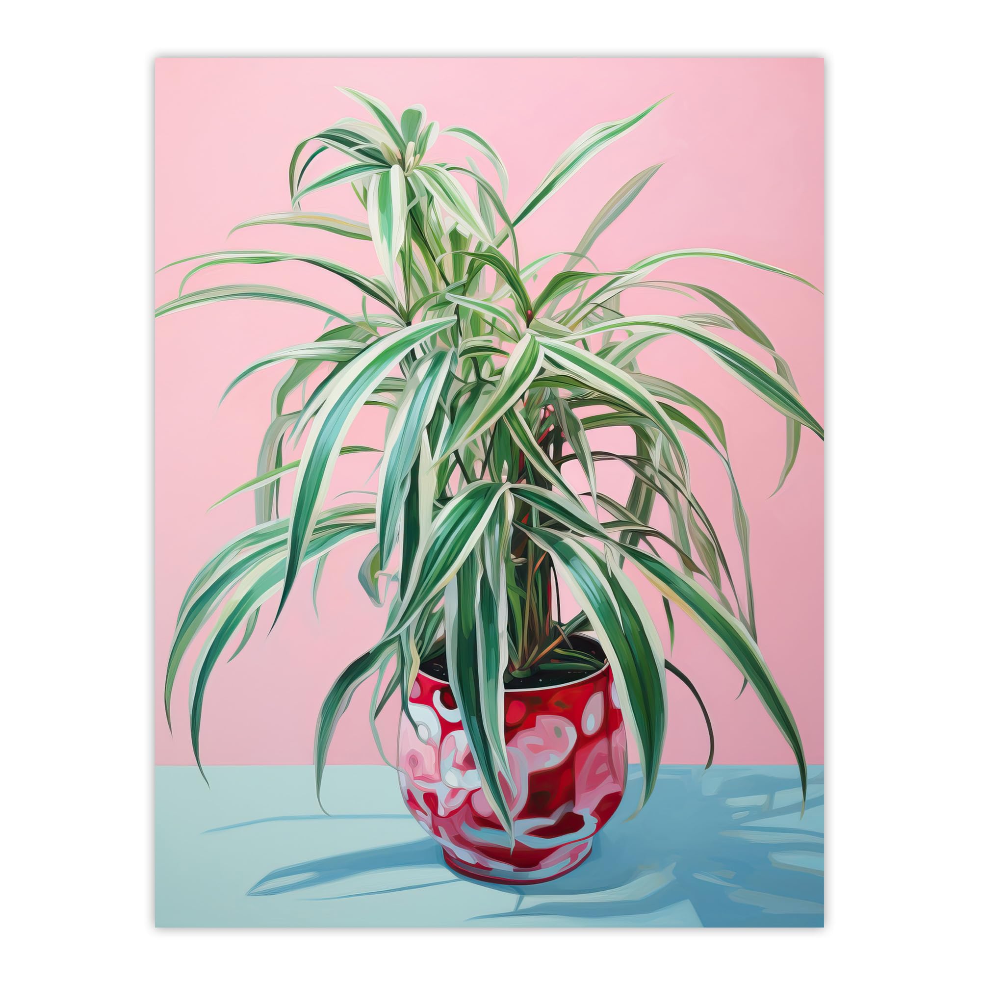 Wee Blue Coo Spider Plant Lover Pink Green Blue Extra Large XL Wall Art Poster Print
