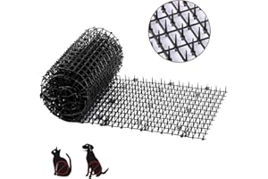 Bynccea Cat Scat Mat with Spikes, Cat Repellent Mat Anti Cat Prickle Strips Network Digging Stopper Outdoor PP Plastic Cat Spike Mat（Black/Coffee