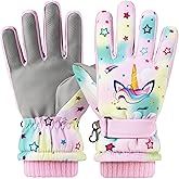 Kids Ski Gloves Waterproof Winter Snow Snowboarding Gloves Non Slip Windproof Sport Mittens for Boys Girls Youth Sledding Riding Driving Hiking