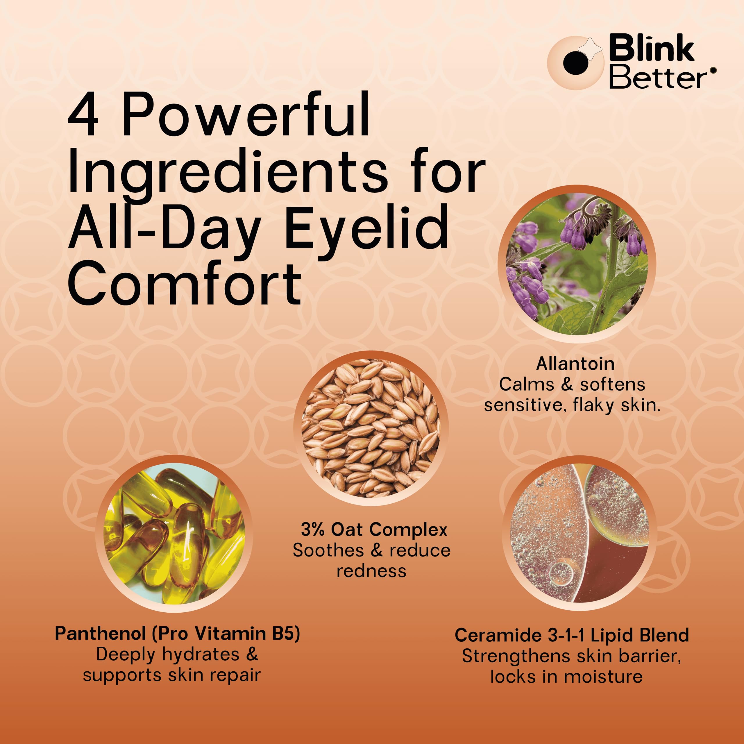 BlinkBetter® Restore Eyelid Cream – 3% Oat Extract & Ceramide Complex – Soothing Hydration & Barrier Support for Dry, Itchy, Red, Sensitive, or Flaky Skin Around the Eyes – All-Day Use – 1oz