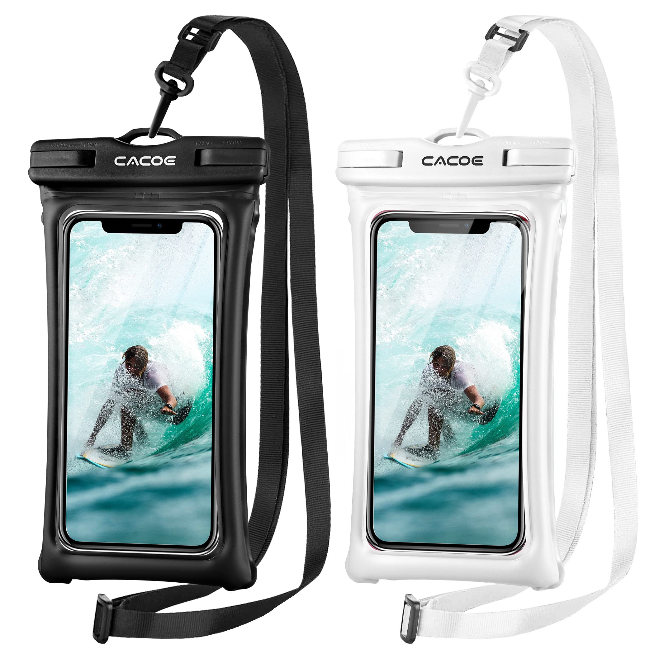 CACOE Waterproof Phone Case 2 Pack, Black+White