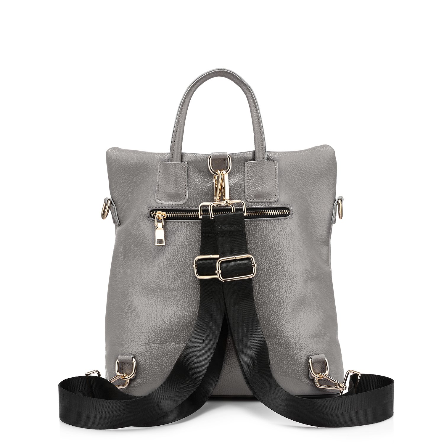 Sacs à Dos Femme en Cuir véritable Sac à Main Femmes Elégant Casual Cartable College Grande Mode Gris