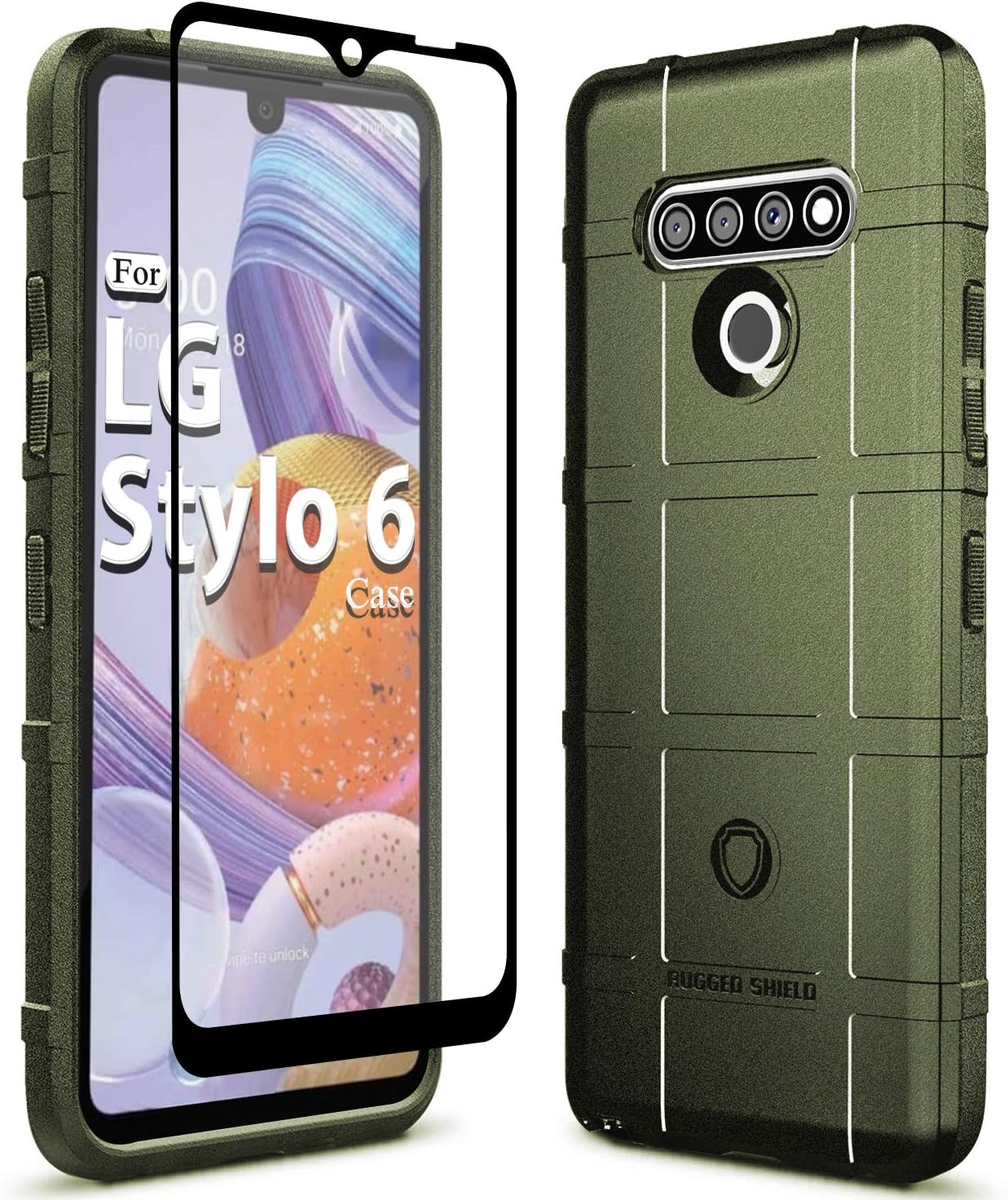 Sucnakp LG Stylo 6 Case with Screen Protector Heavy Duty