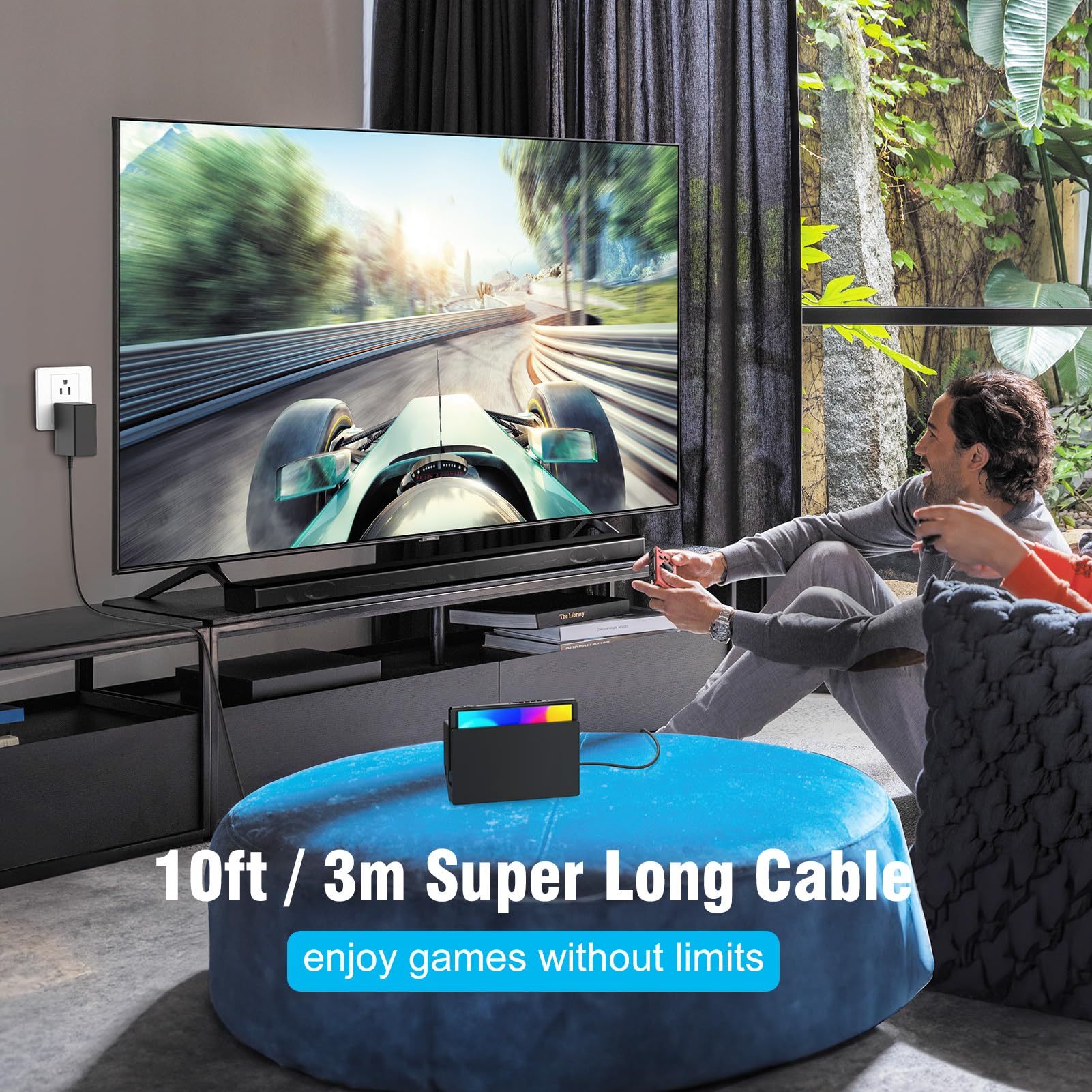 MARSDOCK 45W Charger for Nintendo Switch - 15V 2.6A AC Adapter Fast Charging with 10FT USB C Cord - Compatible with Switch Lite, OLED, Steam Deck - Support TV Mode