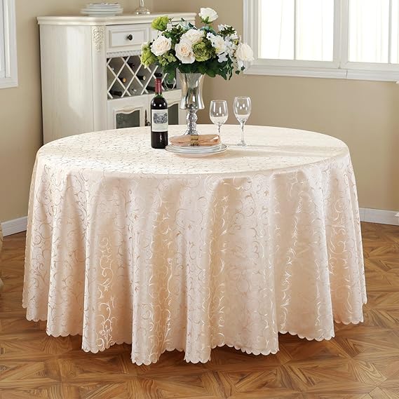 Floor Length Damask Round Tablecloth Cloth Jacquard Tablecloths