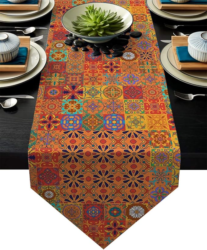 Coffee Table Runner Multiple Styles Vintage Floral Pattern