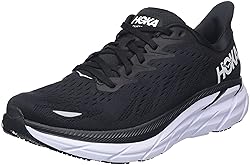 HOKA ONE ONE Men's Clifton 8, Black/White, 14