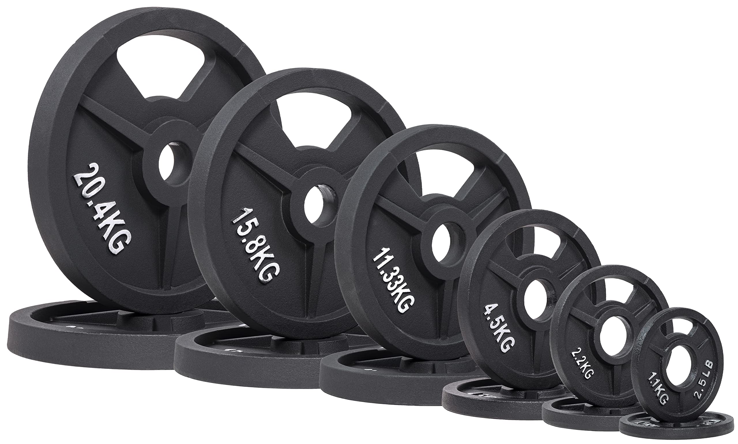Photo 1 of BalanceFrom Cast Iron Olympic 2-Inch Plate Weight Plate for Strength Training and Weightlifting, 245 LB Set (2x 2.5/5/10/25/35/45LB), Color #5, Multiple Packages